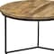 Homeroots 32" Natural and Black Solid Wood And Iron Round Distressed Cross Legs Coffee Table 555477 - alternate 6