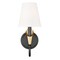 Z-Lite Claudelle 1-Light Wall Sconce, 5.75 in W x 14 in H, Matte Black + Modern Gold 4014-1S-MB-MGLD - alternate 7