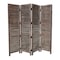 Homeroots 84" Brown Wood Folding Four Panel Screen Room Divider 274748 - alternate 2