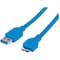 Manhattan SuperSpeed USB 3.0 A Male to Micro-B SuperSpeed Male Device Cable, 5 Gbps, 6 ft (2m), Blue 325424 - alternate 1