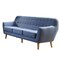 Homeroots 78" Blue Linen Sofa With Brown Legs 285658 - alternate 5