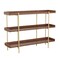Martha Stewart Emmett 3 Shelf 35in.H Storage Display Unit Bookcase w/Polished Brss Metal Frame in Walnut Wood Grain JN-2542B3-BR-GLD-MS - alternate 4