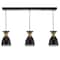 Jonathan Y Edison 33.25" Linear 3-Light Metal Linear LED Pendant, Black/Brass Gold JYL6138A - alternate 5