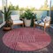 Homeroots 8' Red And Ivory Round Geometric Washable Indoor Outdoor Area Rug 600740 - alternate 4