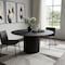 Homeroots 60" Black Solid Wood Pedestal Base Round Top Dining Table 721044 - alternate 4