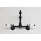 Kingston Brass Two-Handle Wall Mount Bridge Kitchen Faucet, Matte Black KS1260BPL - alternate 3