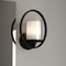 Vaxcel Princeton 1 Light Black Transitional Wall Sconce White Glass W0466 - alternate 1