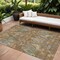 Homeroots 8' X 10' Copper Green And Beige Floral Washable Indoor Outdoor Area Rug 605280 - alternate 1