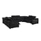 Homeroots Black Italian Leather Power Reclining U Shaped Eight Piece Corner Sectional With Console 632576 - alternate 7