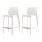 Homeroots Set of Four 26" White Heavy Duty Plastic Low Back Outdoor Counter Height Bar Chairs 565357 - alternate 6