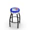 Holland Bar Stool Co 30" Blk Wrinkle New York Rangers Swivel Bar Stool, Chrome Ring L8B3C30NYRang - alternate 1