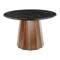 Homeroots 48" Black and Brown Marble and Solid Wood Pedestal Base Round Top Dining Table 572218 - alternate 4