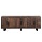 Homeroots 100in Dark Brown Distressed Reclaimed Wood Sideboard with Six Doors 521429 - alternate 1