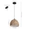 Jonathan Y Campana 10.25" 1-Light Bohemian Modern Woven Rope/Iron LED Pendant, Brown JYL6513E - alternate 7