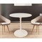 Homeroots 30" White Rounded Marble And Iron Pedestal Base Dining Table 517848 - alternate 3