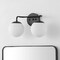 Jonathan Y Louis Parisian Globe 15" 2-Light Metal/Frosted Glass Modern Contemporary LED Vanity Light, Black JYL3535B - alternate 8
