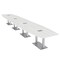 Skutchi Designs Boat Conference Table With Power Unit, 48 in W, 240 in L, White HAR-BOT-48x240-DOU-WA7976-ESIL - alternate 1
