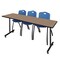Regency Kobe T-Base Training Seminar Table W/ 2 M Stack Chairs, 84 in W, 24 in L, Noble Oak MKTRCT8424NO47BE - alternate 1
