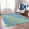 Homeroots 9' X 12' Denim Blue Sky Blue And Gold Striped Washable Indoor Outdoor Area Rug 614975 - alternate 6