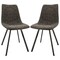 Leisuremod Markley Modern Leather Dining Chair with Metal Legs, Grey, 2PK MC18GR2 - alternate 1