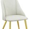 Homeroots Set of Two White and Gold Upholstered Faux Leather And Metal Dining Side Chairs, 2PK 573327 - alternate 5