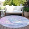 Homeroots 8' Sky Blue Lavender And Ivory Round Abstract Washable Indoor Outdoor Area Rug 602673 - alternate 3