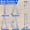 Wrightmaster 17ft Reach Aluminum Multi-Position Ladder w/ Wheels and Stabilizer Bar, 330 lbs. Load Capacity Blue ZOR-17FT-BU - alternate 3