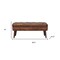 Homeroots 35in Brown Genuine Leather and Solid Wood Upholstered Storage Bench With Cabinet 717473 - alternate 3