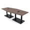 Skutchi Designs Hexagon Conference Table With Power Unit, 48 in W, 96 in L, Brown HAR-HEX.IR-48X96-DOU.BK-H3041-EBLK - alternate 1