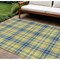 Homeroots 10' X 14' Yellow Blue And Ivory Plaid Washable Indoor Outdoor Area Rug 597140 - alternate 1