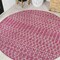 Jonathan Y Ourika Moroccan Geometric Textured Weave Fuchsia/Light Gray 5 ft Round Indoor/Outdoor Area Rug SMB108Q-5R - alternate 1