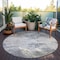 Homeroots 8' Gray And Beige Round Abstract Washable Indoor Outdoor Area Rug 599498 - alternate 6