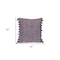 Homeroots 18" Purple and White Weave Cotton Throw Pillow With Pom Poms 529228 - alternate 3