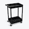 Luxor Utility Cart with Lipped Plastic Shelves, Polyethylene, 300 lb Load Capacity, 2 Shelves, 24 in L HE32-B - alternate 8