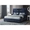 Homeroots Navy Blue And Upholstered Lighted Queen Bed Frame with USB 564741 - alternate 6