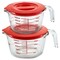 Nutrichef 2 and 4 Cups Glass Measuring Cup Set with Lids (17 & 34 oz) NCGL3MESLID10 - alternate 1