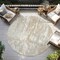 Homeroots 8' Beige And Ivory Round Abstract Washable Indoor Outdoor Area Rug 613322 - alternate 5