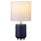 Homeroots 15" Blue and Silver Ceramic Cylinder Table Lamp With White Drum Shade 546126 - alternate 7