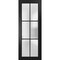 Sartodoors Slab Barn Door Panel Frosted Glass Lite Planum 2122 Black 28x84 Solid Core Modern Interior PLANUM2122S-BLK-28 x 84 - alternate 1