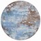 Homeroots 8' Brown And Sky Blue Round Abstract Washable Indoor Outdoor Area Rug 631965 - alternate 4