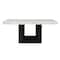 Homeroots 70" White and Black Faux Marble and Wood Pedestal Base Dining Table 564890 - alternate 3