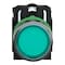 Schneider Electric Illuminated push button, Harmony XB5, plastic, flush, green, 22mm, plain lens for BA9s bulb, spring return, lower than 250V, 1NO + 1NC XB5AW3365 - alternate 3