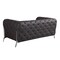 Homeroots 69in Brown And Silver Italian Leather Loveseat 477572 - alternate 3