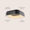Jonathan Y Rafael 17.7" Integrated LED Metal Flush Mount Ceiling Light, Black JYL7207B - alternate 6