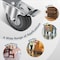 Powertec 3" Swivel Rubber Caster Wheels w/ Brake & 640 lbs Loads, Heavy Duty Plate Casters, Dual Locking, 4PK 17023-P4 - alternate 7