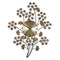 Homeroots 22" Copper Metal And Faux Crystal Silent Analog Gingko Floral Wall Clock 626545 - alternate 3