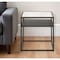 Homeroots 22" Black And Clear Glass And Steel Square End Table With Shelf 544187 - alternate 1