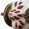 Homeroots Set of Twelve Burgundy White And Copper Floral Ceramic Drawer Pull Knobs, 12PK 321686 - alternate 4