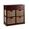 Homeroots Mahogany and Seagrass Basket Storage Shelving Unit 401703 - alternate 1