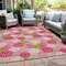 Homeroots 3' X 5' Pink Green And Ivory Polka Dot Washable Indoor Outdoor Area Rug 594274 - alternate 5